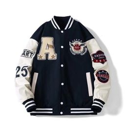 Mens Jackets American Retro Furry A Letter Embroidered Coat Men Y2K Street Hip Hop Trend Baseball Uniform Couple Casual Loose Jacket 230810
