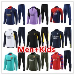 22 23 24 psgS men and kids soccer tracksuit jersey maillot kit 2023 2024 Paris mbappe mens football jerseys training tracksuits jacket set chandal survetement foot