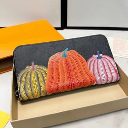 Must go out 2023 Men's Ladies Pumpkin Trio Wallet Designer Fashion Coin Purse Coin Purse Card Holder Genuine Leather Zipper Bag Accessories Various Classic Logo