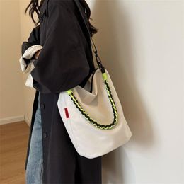 Evening Bags Big Capacity Canvas Bucket Bag For Women 2023 Handbag Casual Shoulder Trend Female Commute Shopper Pouch Crossbody