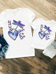 Family Matching Outfits Dragonfly Letter Love Women Girls Boys Family Matching Outfits Kid Child Summer Mom Mama Tshirt Tee T-shirt Clothes Clothing