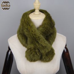 Scarves Winter Lady Scarf Soft 100%Genuine Girls Warm Real Rabbit Fur Russia Scarf Wholesale Retail Handmade Hip Fur Scarf 230810