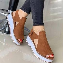 Sandals Buckle Wedges Shoes Strap Ladies Peep Toe Casual Shower for Women Slides