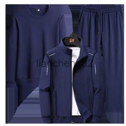 Men's Tracksuits Men Fashion 3PCS Set Autumn Spring Mens Outdoor Sportwear Casual Sweatshirt+Jacket+Jogger Pants Suit Tracksuit Plus Size M-8XL J230810