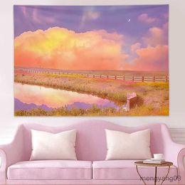 Tapestries Landscape Tapestry Wall Hanging Decoration Home Pink Kawaii Room Decor Aesthetic Tapestry Dorm Decoration Accessories R230810