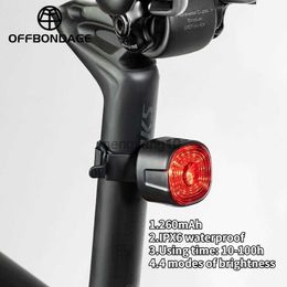 Bike Lights OFFBONDAGE Smart Bicycle Brake Light IPx6 Taillight Type-C Bike Tail Rear Light Auto Stop LED Warning Safety Cycling Light HKD230810