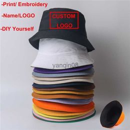 Wide Brim Hats Bucket Hats Free Custom Design Double-sided Bucket Hat Ladies Men Summer Fishing Hat Leisure Fishing Hat Panama Bob Bucket Gorros HKD230810