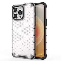 For iPhone 15 14 13 pro max iPhone 12 Phone Case Honeycomb transparent Airbag Shockproof PC Phone Cases Fall Protection Case