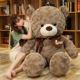 Plush Dolls Nice High Quality 2 Colours Teddy Bear With Love Stuffed Animals Plush Toys Doll Pillow Kids Lovers Birthday Baby Gift 230809