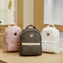 Backpack Style Women's Bag Bags Printed Plaid Backpack 2023 New Korean Fashion Women's PU Small Backpackstylishdesignerbags