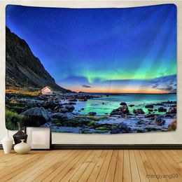 Tapestries Customizable Natural Forest Scenery Home Tapestry Illusion Scene Tapestry Hippie Sofa Blanket Yoga Mat R230811