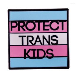 Brooches Protect Trans Kids Brooch Transgender Rights Enamel Pin LGBTQ Pride Pink Blue White Flag Jewellery Badge