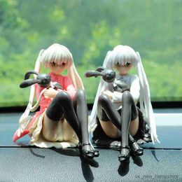 Decorations Car Personality Decoration Anime Kasugano Sora Hug Rabbit Action Figures Cars Model Desk Ornament Interior Accessories R230811