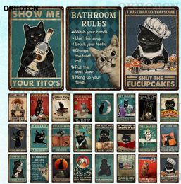 Funny Animal Cat Metal Poster Vintage Cute Cat Wall Plaque Classic Art My Alone Time Metal Tin Signs Home Cafe Bar Pet Shop Livingroom Homecraft Decoration 30X20CM w01