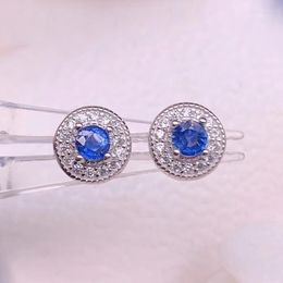Stud Earrings CoLife Jewelry Blue Sapphire For Daily Wear 3mm Natural 925 Silver