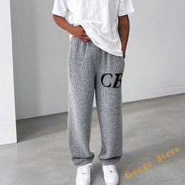 Men's Pants Oversize Cole Buxton Knit Pants Men Women High Quality Winter Letter Jacquard Trousers 230810