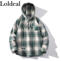 Men's Jackets Relaxed Fleece Hooded Flannel Shirt Jacket 230810