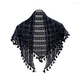 Scarves Cotton Shoulder Wrap Triangular Shawl Wraps Crochet Echarpe 57BD