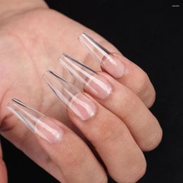 False Nails 2023 Long Ballerina Fake Full Cover Transparent Stiletto Coffin Press On Nail Tips 100Pcs/Box