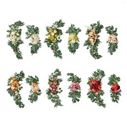 Decorative Flowers Farmhouse Artificial Wedding Arch Greenery Handmade Hanging Floral Swags For Living Room Ceremony Wall Decoration