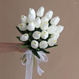 Decorative Flowers 10Pcs Faux Tulip PU Artificial Home Decoration Real Touch Tulips Wedding Bouquet Party Event Decor Flower Arrangement