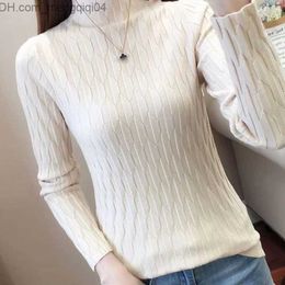 Women's Sweaters Lucifer Ribbed Korean Style Turtleneck Sweater for Women's Spring 2022 New Long sleeved Knitted Lacquered Women's Slim Fit Solid Knitted Z230811