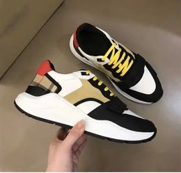 Designer Shoes Suede Stitching Sneakers Retro Mesh Breathable Trainers Men Leather Sneaker White Black Round Toe Shoes
