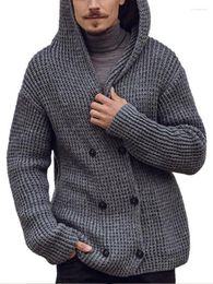 Men's Sweaters Double Breasted Hooded Sweater Cardigan For Men