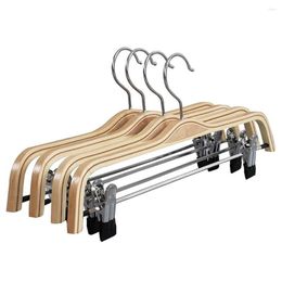 Hangers Solid Wood Non-slip Bamboo Ply Pants Clip Hanger Adult Trousers Organizer With Pant Clips Wooden Rack