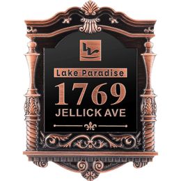 Decorative Objects BILEEDA House Number Outdoor Vintage Address Plaque Custom Metal Acrylic Signage Home Apartment Street Mailbox Door Sign Plates 230810