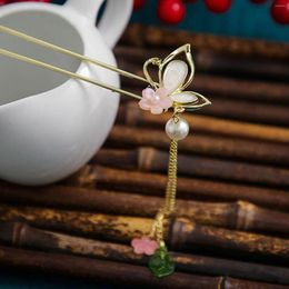 Hair Clips U-shaped Chinese Sticks Forks For Women Floral Tassel Metal Hairpin Chopstick Classic Wedding Party Girls Jewellery