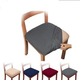 Dining Room Chair Cover Seat Covers Solid Colours Removable Washable Elastic Cushion Covers for Home