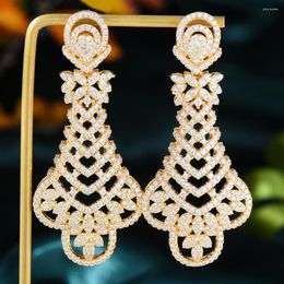 Stud Earrings Siscathy Exquisite Luxury Hollow Hanging For Women Fashion Full Cubic Zircon Earring Wedding Party Jewelry Gift