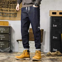 Men's Jeans High quality spring summer men's harem jeans denim cargo pants jogger goth hip-hop Trousers men's Grey large 5XL 6XL Z230814