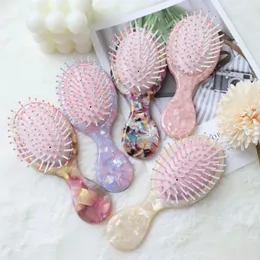 Wholesale Lovely Hair Brushes Massage Hair Comb with Handle Mini Portable Travel Hair Accessories Tools