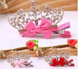 Dog Apparel Fashion Diamond Pure Natural White Crystal Pet Hair Clip Hairpin Korean Stereo Crown Headdress Ornaments 10pcs