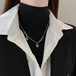 Pendant Necklaces Horse Woman Coin Necklace Women Hip Hop Chain Lovers Jewellery Silver Colour Trendy Kpop Party Stainless Collier