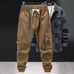 Mens Pants Overall Fashion Cotton Casual Black Green Coffee Pocket Loose Sweatpants Jogger 230810