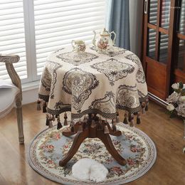 Table Cloth Fabric Large Circular Tablecloth Luxurious European Style Rectangular Dining Living Room American