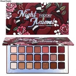 Eye Shadow FEBBLE 21 Colors Night Animal Matte Glitter Eyeshadow Palette Glitter Pearlescent Matte Eye Shadow Pigment Makeup Maquiagem 230810