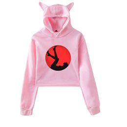 Women's Hoodies Sweatshirts John Summit 2023 World Tour Merch Pullover Cat Ears Hoodie Long Sleeve Female Crop Top Clothes 230810