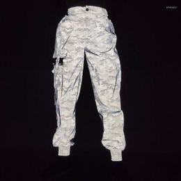 Men's Pants Camouflage Reflective Cargo Men Women Fashion Pockets Sports Jogging Trousers Side Zipper Harajuku Hip Hop Dance Pantalons