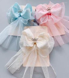 Headpieces Children's Headdress Hair Accessories Lace Bow Top Clip Cute Wedding Flower Girl