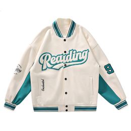 Mens Jackets Retro Varsity Jacket for Letter Harajuku Vintage Bomber Baseball Senior Boy Oversized Couple Streetwear Male Tops 230810