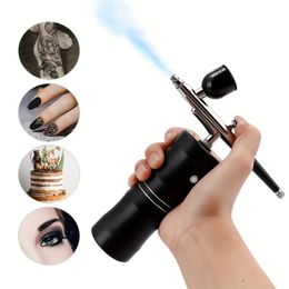 1 Set Portable Airbrush Mini Compressor Kit - Perfect for Nail Art, Tattoo, Cake Decorating & More!