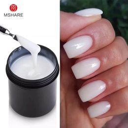 Nail Polish MSHARE Milky White Self Leveling Gel Camouflage Encapsulated For Nail Extension Running Thin 150ml Lopende Dunne Gel 230811