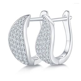 Hoop Earrings SGARIT Jewellery 925 Sterling Silver 0.50CT VVS1D Moissanite Classic Simple Women Diamond