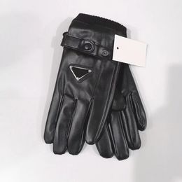pard Glove Luxury Windproof Warm Top Quality Winter Men Leather Gloves Designer Cashmere Fashion Glove Fashion Classic Hardware Mens Outdoor Drive Gloves