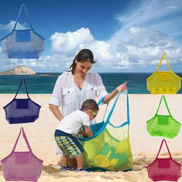 Storage Bags Outdoor Beach Bag Large Capacity Mesh Foldable Portable Tote Kid Toys Clothes Towel Sundries Organiser Family