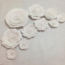 Decorative Flowers 10pcs Set Giant Paper For Showcase Wedding Backdrops Props Flores Artificiais Para Decora O Mix 20CM-50CM